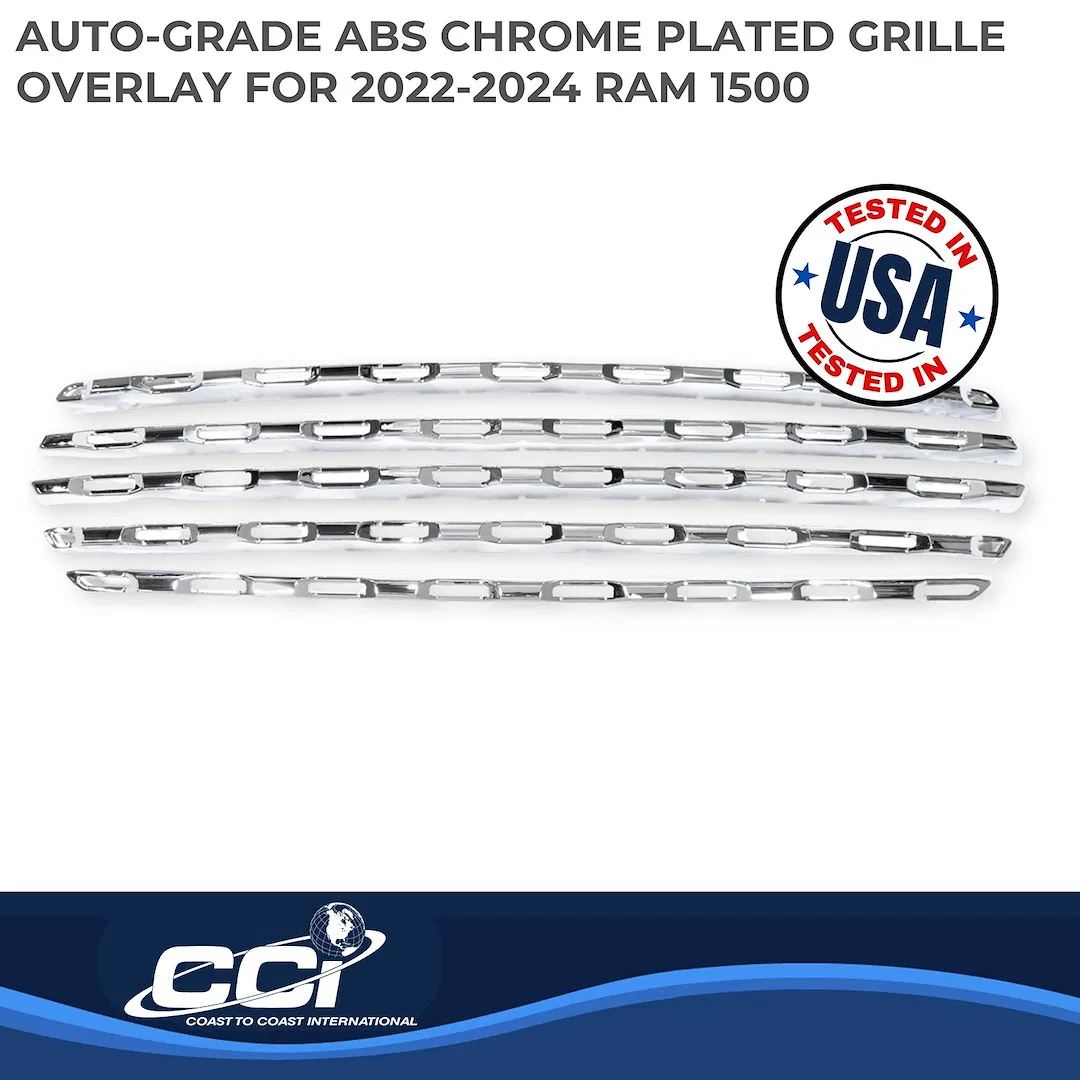 GI189 – COAST2COAST Grille Insert, Overlay Bar Style 5 Piece Chrome Plated ABS Plastic - view 2